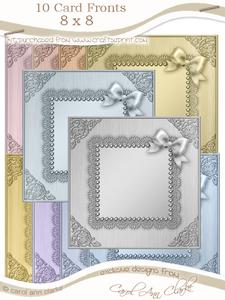 8 x 8 Metallic Lace and Bow Card Fronts Kit