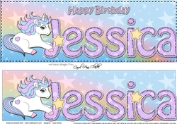 Large DL Happy Birthday JESSICA 3D decoupage