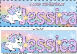 Large DL Happy 5th Birthday JESSICA 3D decoupage