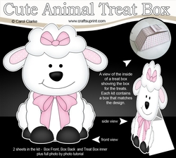 3D Cute Animal Treat Box Gift Set Mini Kit - Cute Little Laura Lamb