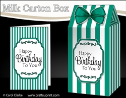 3D Candy Stripe Milk Carton Treat Box Mini Kit