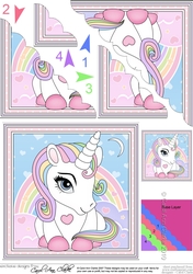Cute Little Unicorn Scalloped Corner Stacker