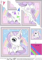 Cute Little Unicorn Scalloped Corner Stacker