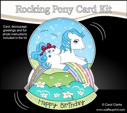 3D Shaped Rocking Card Mini Kit  -   Cute Little Pony Snowflake