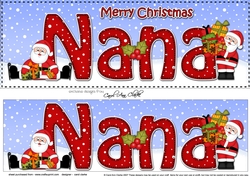 Large DL Merry Christmas NANA with Santa 3D decoupage