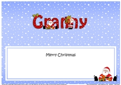 Large DL Merry Christmas GRANNY insert
