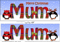 Large DL Merry Christmas MUM 3D decoupage 