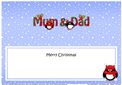 Large DL Merry Christmas MUM & DAD insert