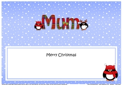 Large DL Merry Christmas MUM insert