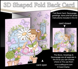 3D Shaped No-Hole Fold Back Mini Kit -  Country Cottage Girlz Liz has a Pretty Flower
