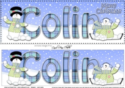 Large DL Merry Christmas COLIN 3D decoupage