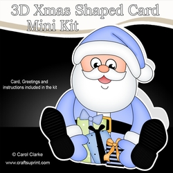 3D Shaped Christmas Card Kit - Santa has Xmas Presents
