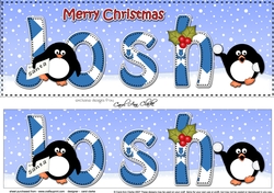 Large DL Merry Christmas JOSH 3D decoupage