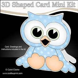 3D Shaped Card  Kit - Cute Little Oscar Owl