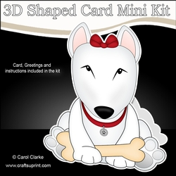 3D Shaped Card  Kit - Little English Bull Dog Terrier Countess