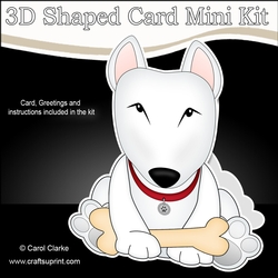 3D Shaped Card Kit - Little English Bull Dog Terrier Earl