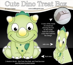 3D Cute Dino Treat Box Gift Set Mini Kit - Cute Little Tyr Dino