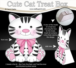 3D Cute Cat Treat Box Gift Set Mini Kit - Cute Little Cat Muffin