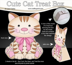 3D Cute Cat Treat Box Gift Set Mini Kit - Cute Little Cat Fudge