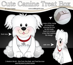 3D Cute Canine Treat Box Gift Set Mini Kit - Little Bichon Frise Dog Maxie