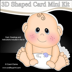 3D Shaped Card  Kit - Cute Little Baby Boy Milo