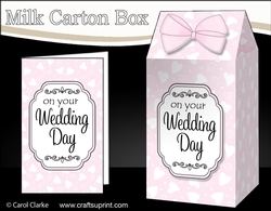 3D Wedding Hearts Milk Carton Treat Box Mini Kit