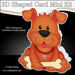 3D Shaped Card  Kit - Little Dog Rusty