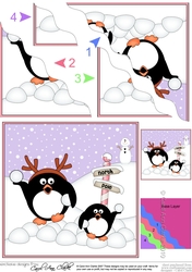 Christmas Penguins are at the North Pole Wavy Corner side stacker Topper