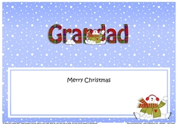 Large DL Merry Christmas GRANDAD insert