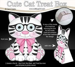 3D Cute Cat Treat Box Gift Set Mini Kit - Cute Little Cat Sammy