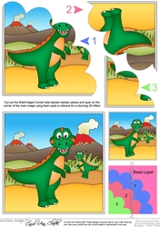 Cute Dinosaur Shell Edged Corner Side Stacker