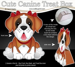 3D Cute Canine Treat Box Gift Set Mini Kit - Little St Bernard Dog Lady