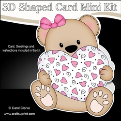 3D Shaped Card Kit - Cute Little Livvy Bear