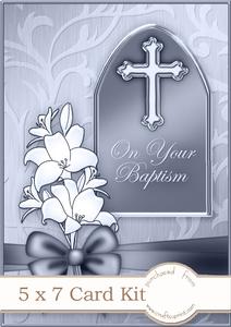 5 x 7 Baptism Greeting Kit with Decoupage and Wavy Corner