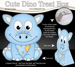 3D Cute Dino Treat Box Gift Set Mini Kit - Cute Little Daly Dino