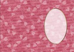 A5 Pretty Rose Words and Hearts Card Front or Insert