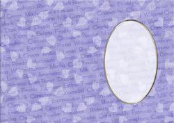 A5 Pretty Rose Words and Hearts Card Front or Insert