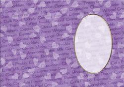 A5 Pretty Rose Words and Hearts Card Front or Insert