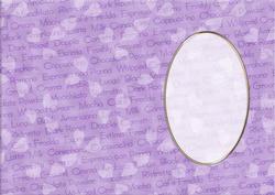 A5 Pretty Rose Words and Hearts Card Front or Insert