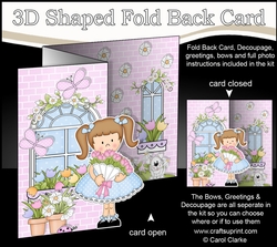 3D Shaped No-Hole Fold Back Mini Kit - Country Cottage Girlz Liz has a Bouquet of Roses