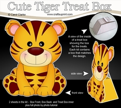 3D Cute Cat Treat Box Gift Set Mini Kit - Cute Little Tinker Tiger