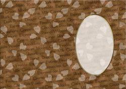 A5 Pretty Rose Words and Hearts Card Front or Insert