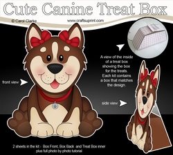3D Cute Canine Treat Box Gift Set Mini Kit - Little Husky Dog Sugar