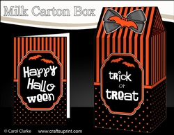 3D Halloween Spots & Stripes Milk Carton Treat Box