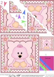 Cute Little Chick Scalloped Corner Stacker