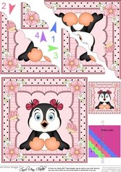 Cute Little Penguin Scalloped Corner Stacker
