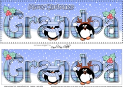 Large DL Merry Christmas GRANDPA 3D decoupage 