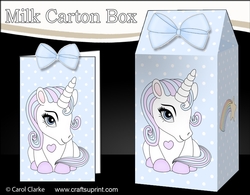 3D Milk Carton Treat Box - Cute Little Baby Unicorn Magic