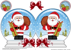 Christmas Snow Globe Shaped Card - Santa has Presents