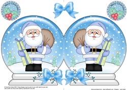 Christmas Snow Globe Shaped Card - Santa has Presents